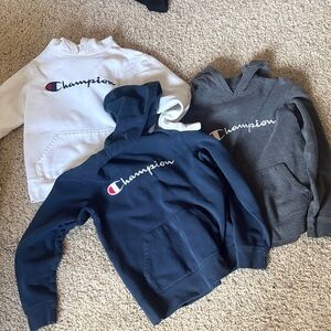 Champion Kids' Hoodie Trio - White, Navy, Gray